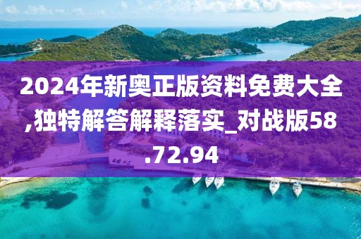 2024年新奥正版资料免费大全,独特解答解释落实_对战版58.72.94