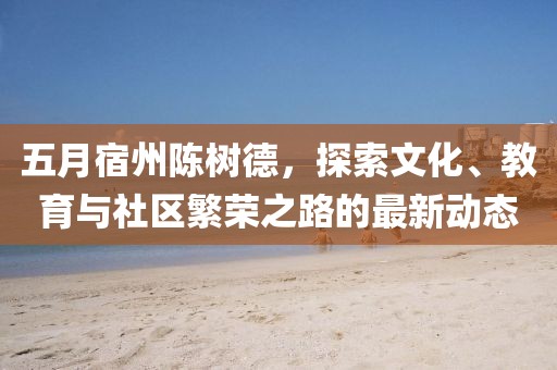 五月宿州陈树德，探索文化、教育与社区繁荣之路的最新动态
