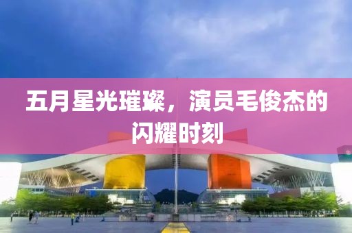 五月星光璀璨，演员毛俊杰的闪耀时刻