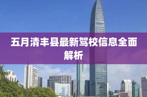 五月清丰县最新驾校信息全面解析