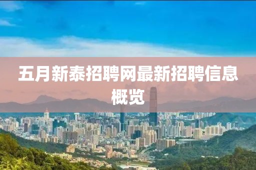 五月新泰招聘网最新招聘信息概览