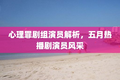 心理罪剧组演员解析，五月热播剧演员风采