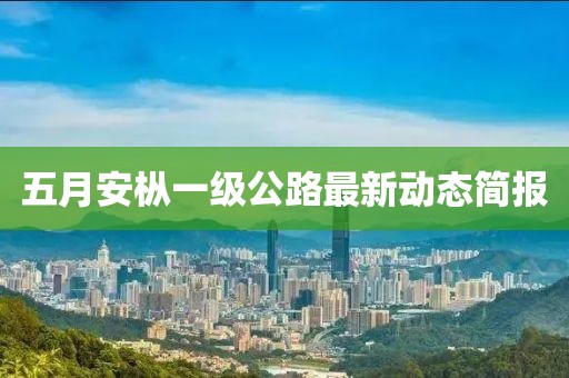 五月安枞一级公路最新动态简报