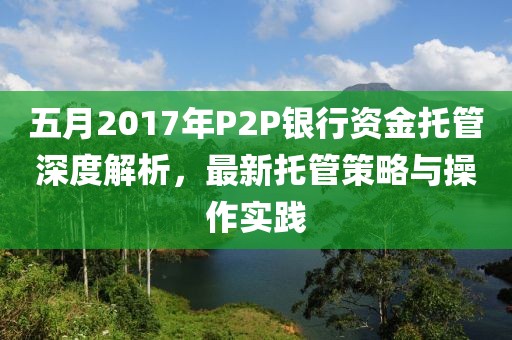 五月2017年P2P银行资金托管深度解析，最新托管策略与操作实践