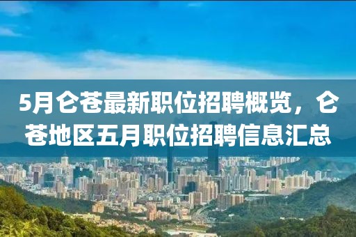 5月仑苍最新职位招聘概览，仑苍地区五月职位招聘信息汇总