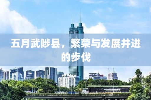 五月武陟县，繁荣与发展并进的步伐