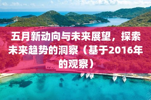 五月新动向与未来展望，探索未来趋势的洞察（基于2016年的观察）