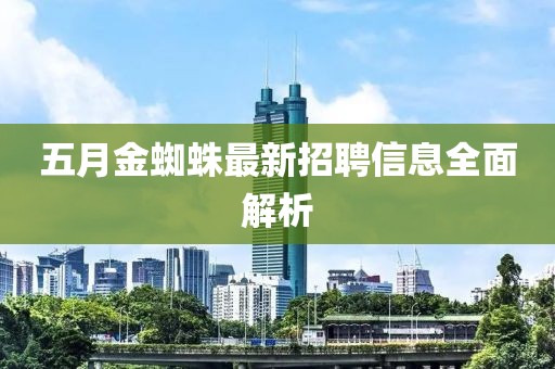 五月金蜘蛛最新招聘信息全面解析