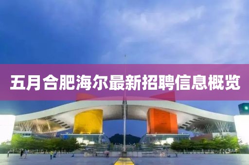 五月合肥海尔最新招聘信息概览
