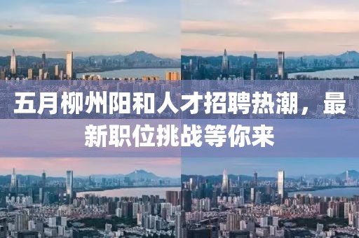 五月柳州阳和人才招聘热潮，最新职位挑战等你来